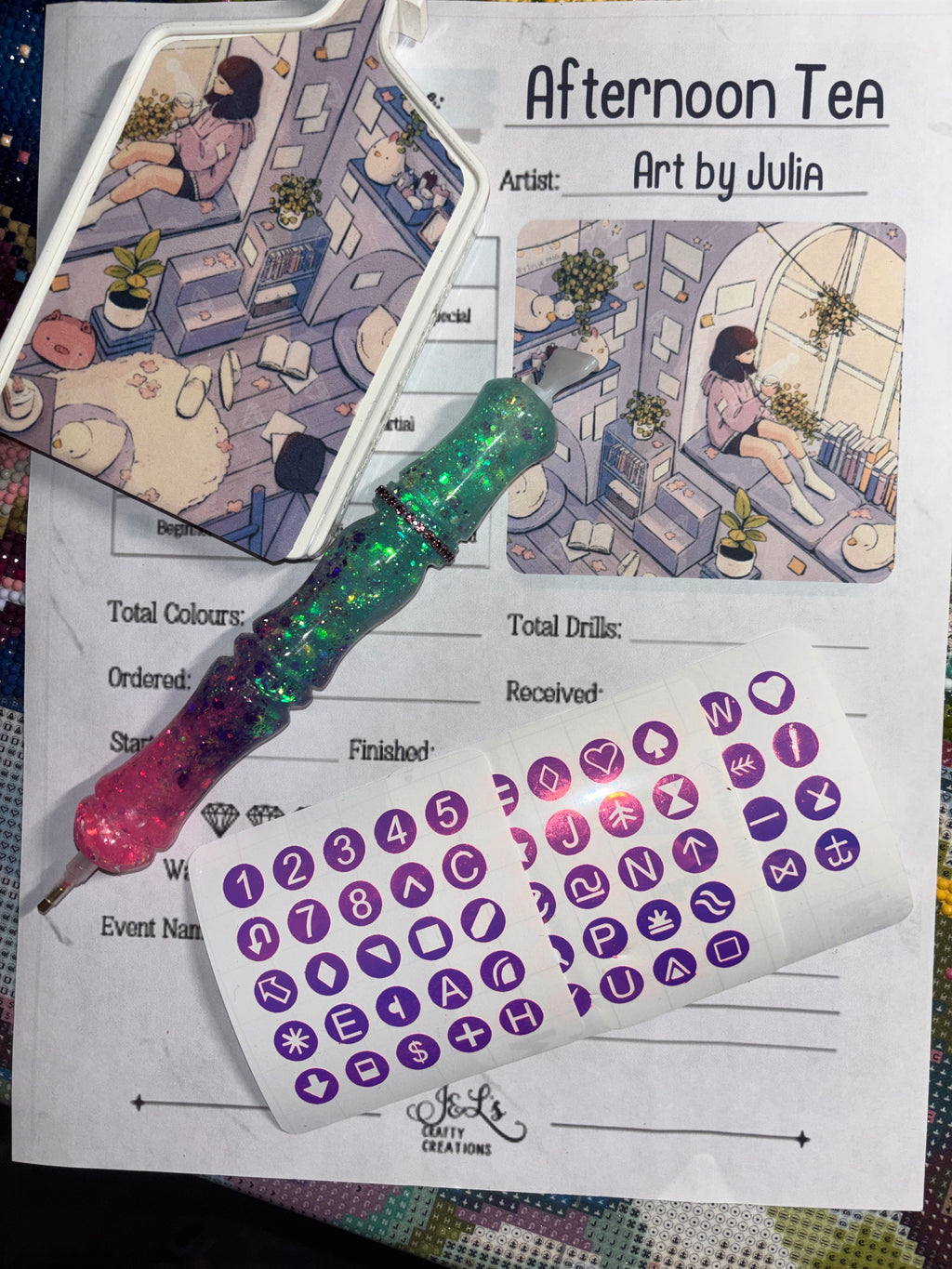 Diamond Painting Symbol Stickers: DAC Afternoon Tea By Art By Julia