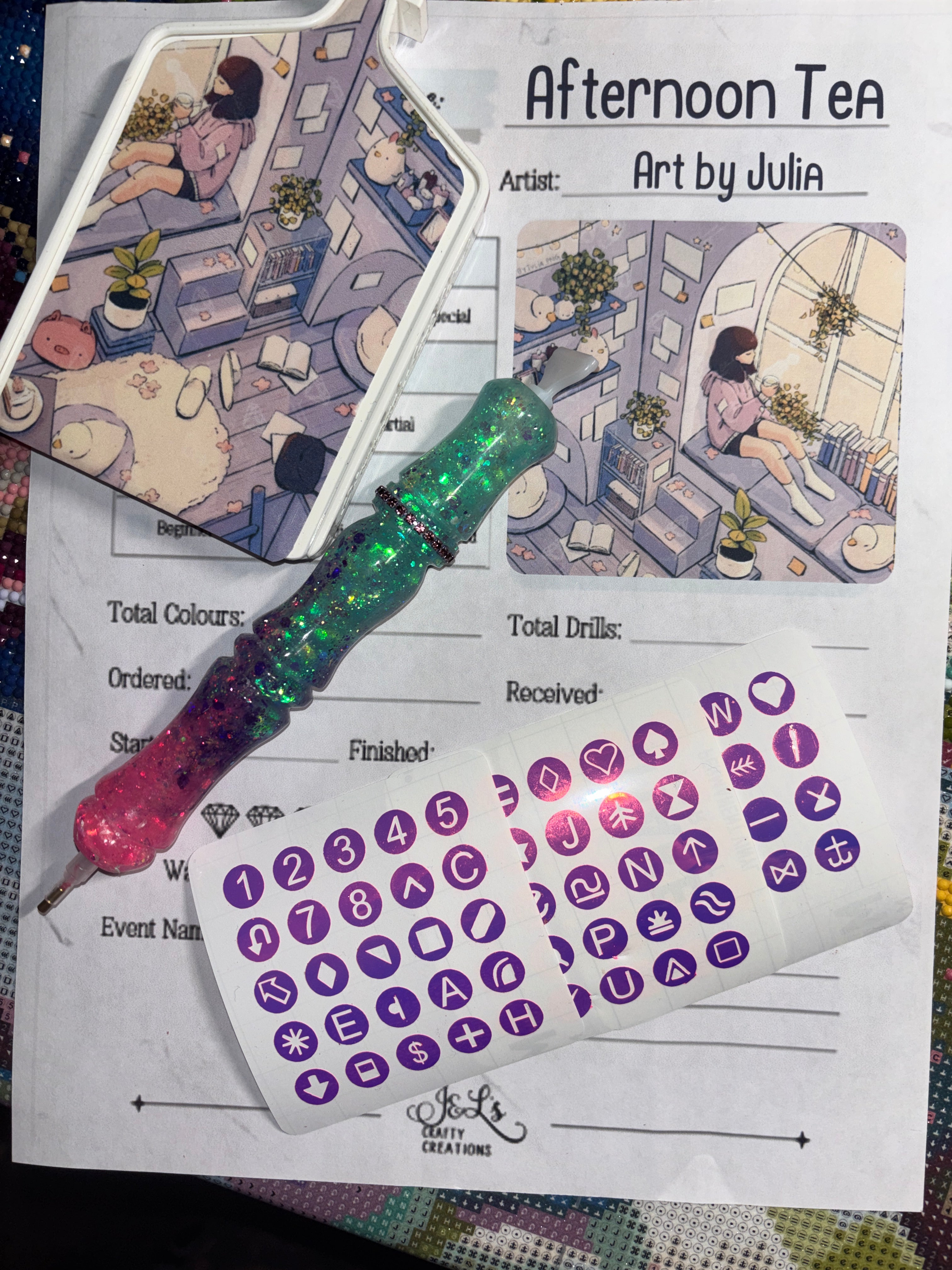 Diamond Painting Symbol Stickers: DAC Afternoon Tea By Art By Julia