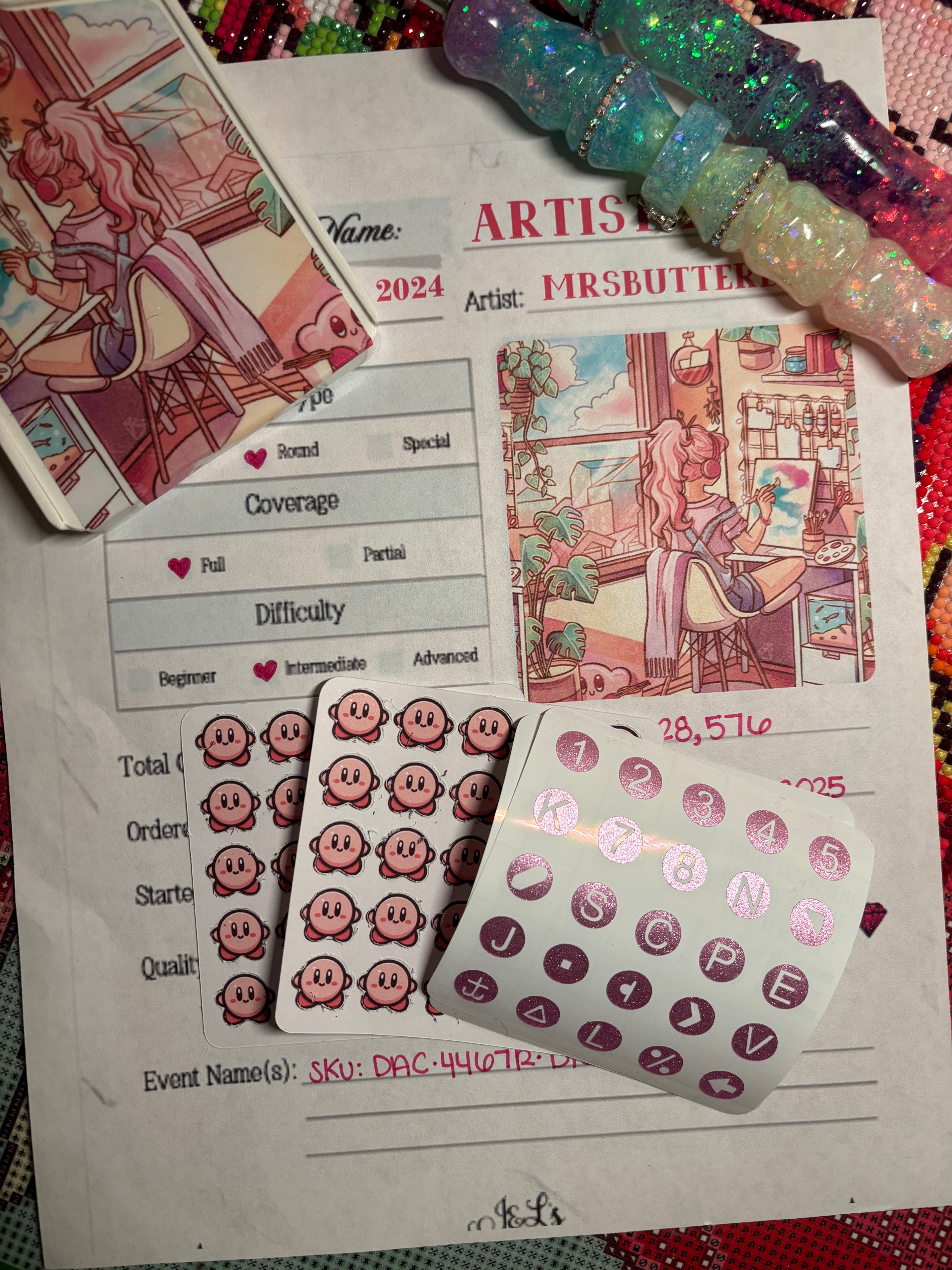 Diamond Painting Symbol Stickers: DAC Artist Room by MrsbutterD