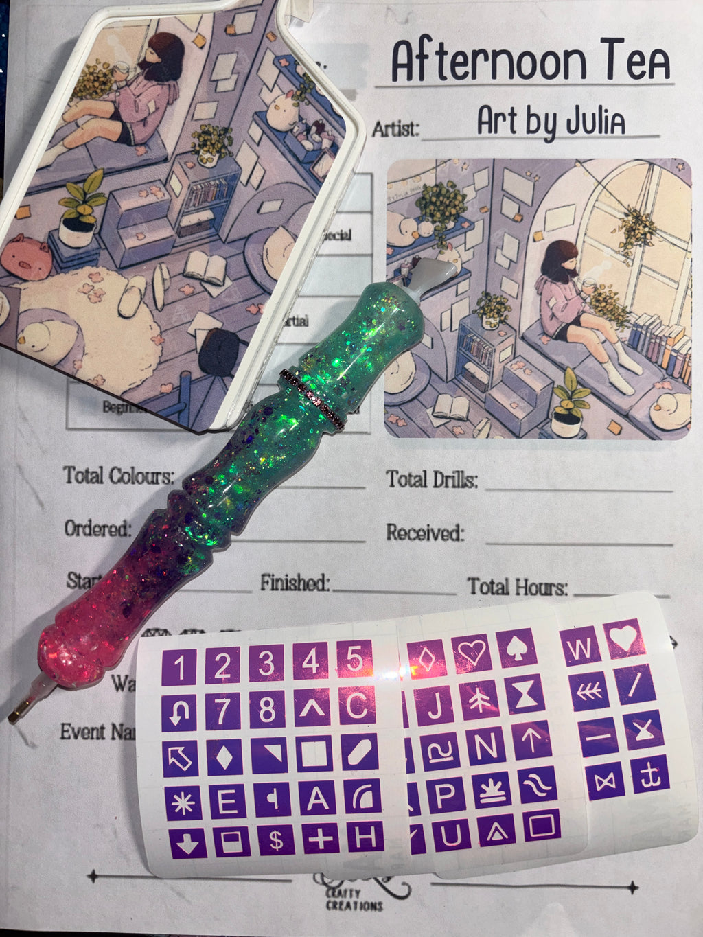 Diamond Painting Symbol Stickers: DAC Afternoon Tea By Art By Julia