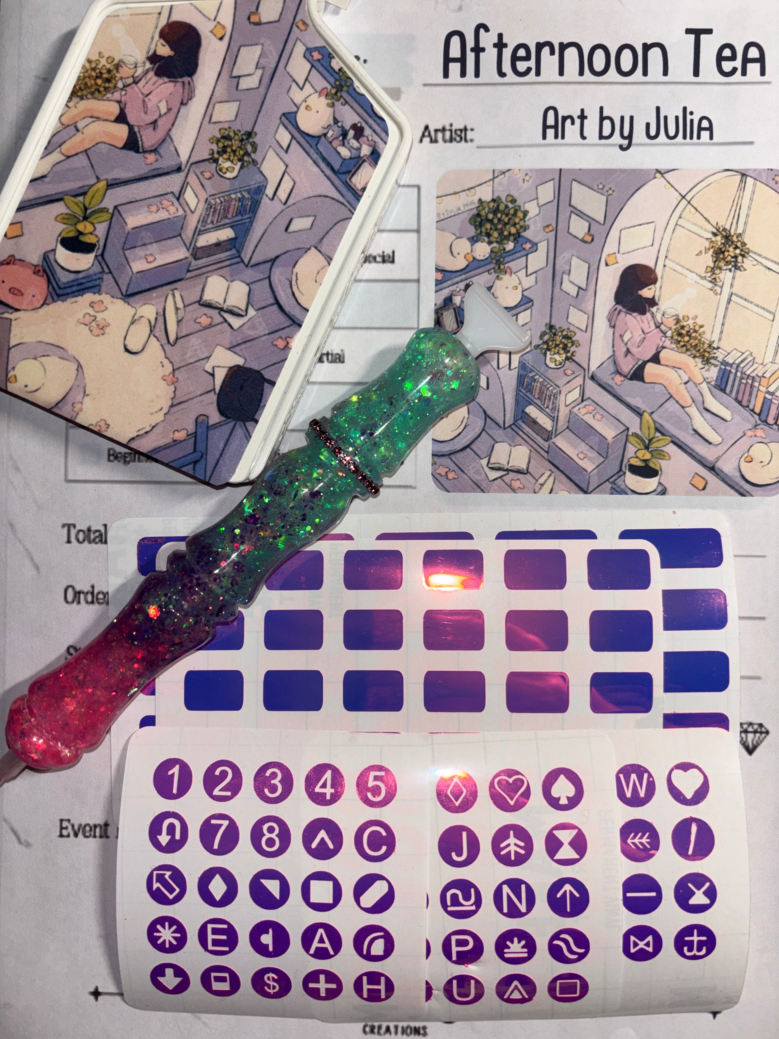 Diamond Painting Symbol Stickers: DAC Afternoon Tea By Art By Julia