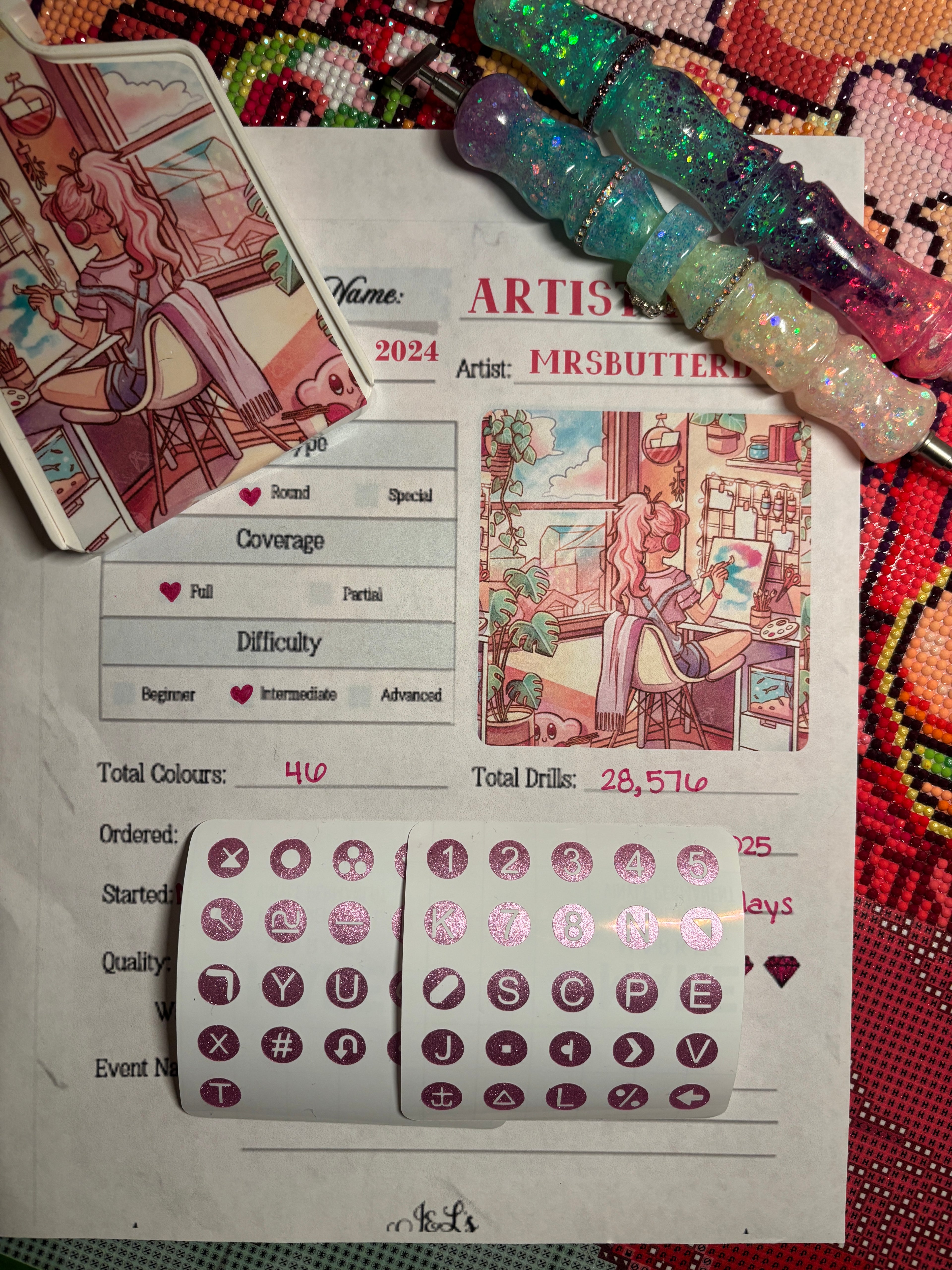 Diamond Painting Symbol Stickers: DAC Artist Room by MrsbutterD