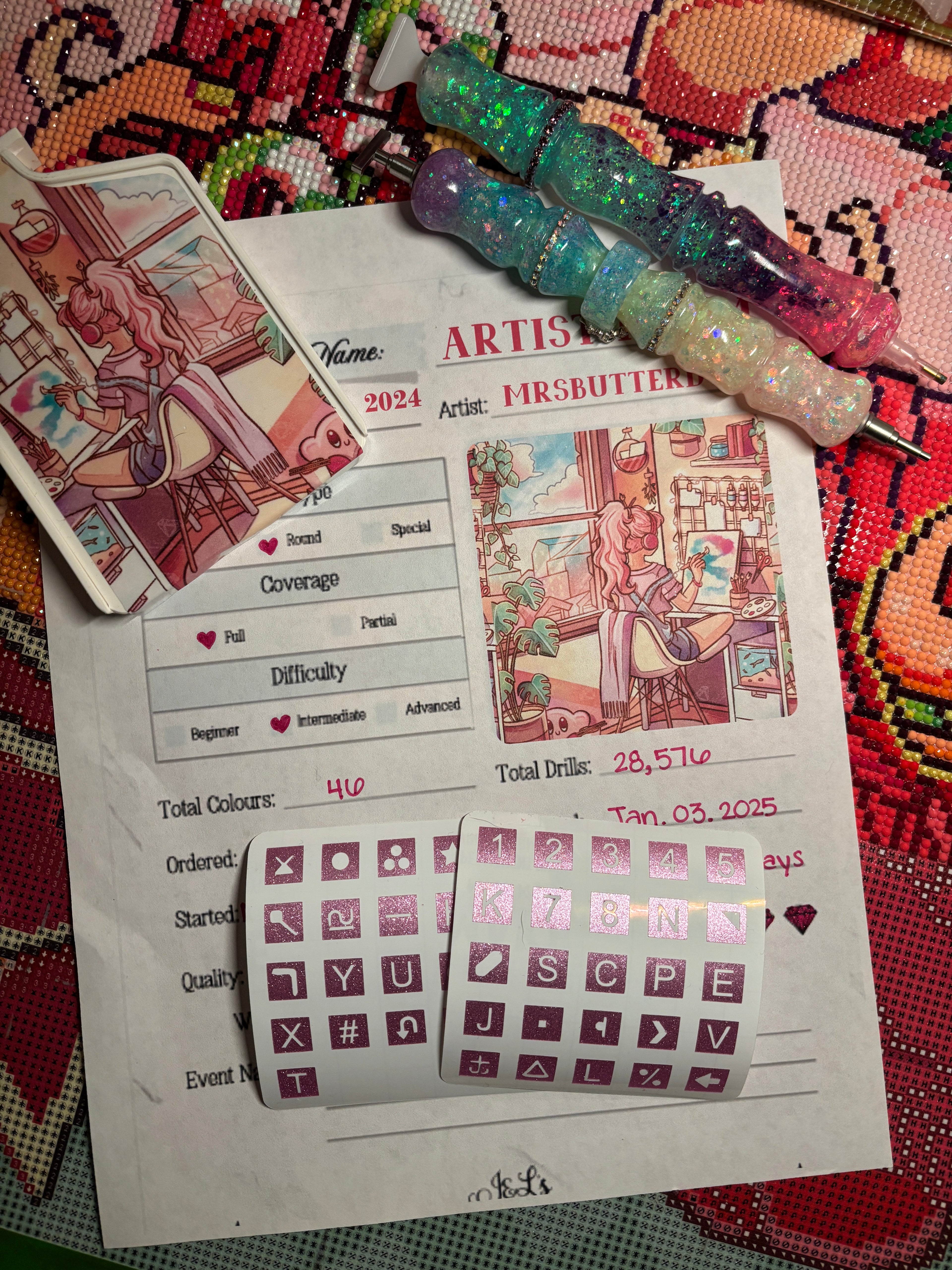 Diamond Painting Symbol Stickers: DAC Artist Room by MrsbutterD