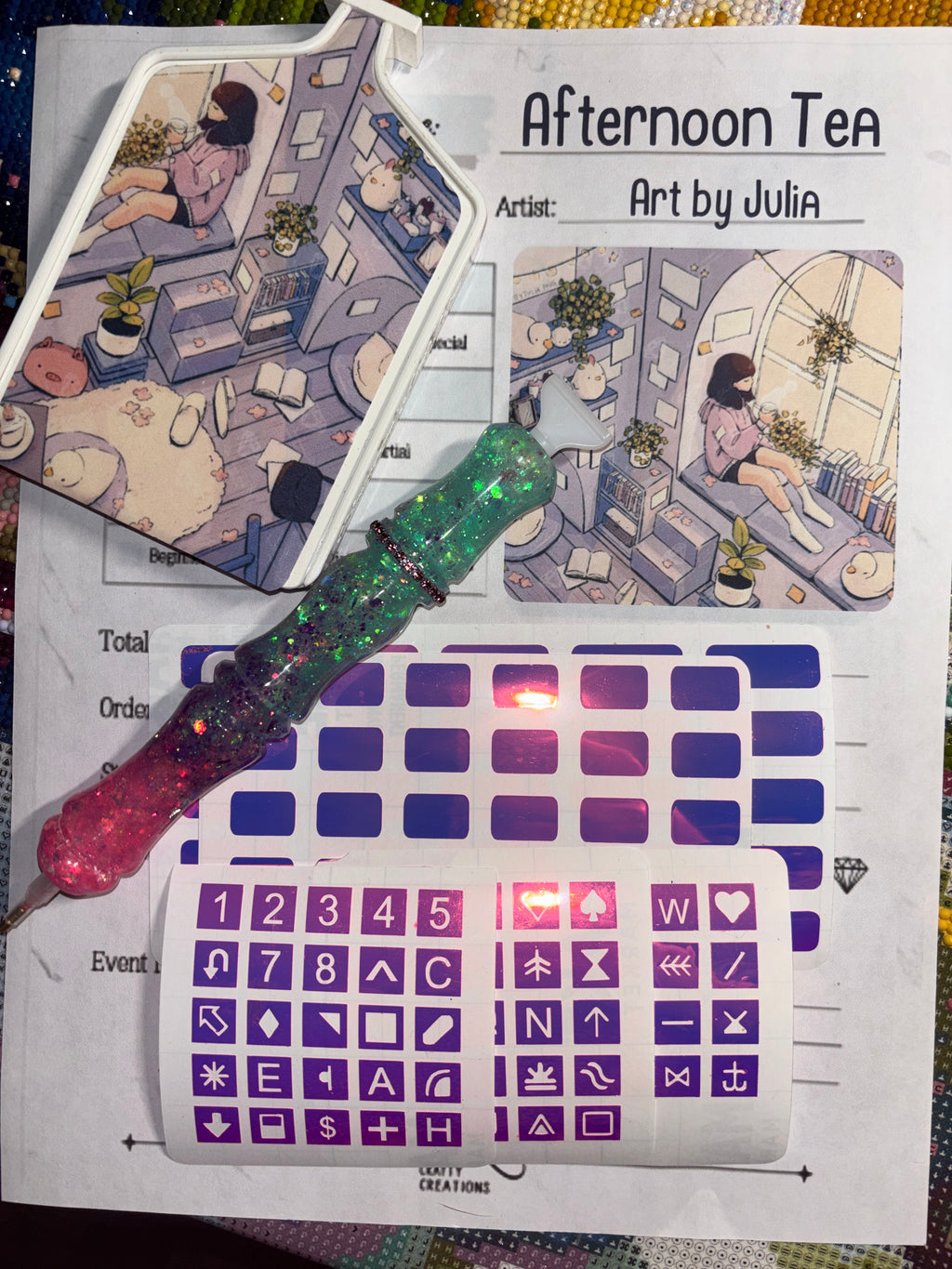 Diamond Painting Symbol Stickers: DAC Afternoon Tea By Art By Julia