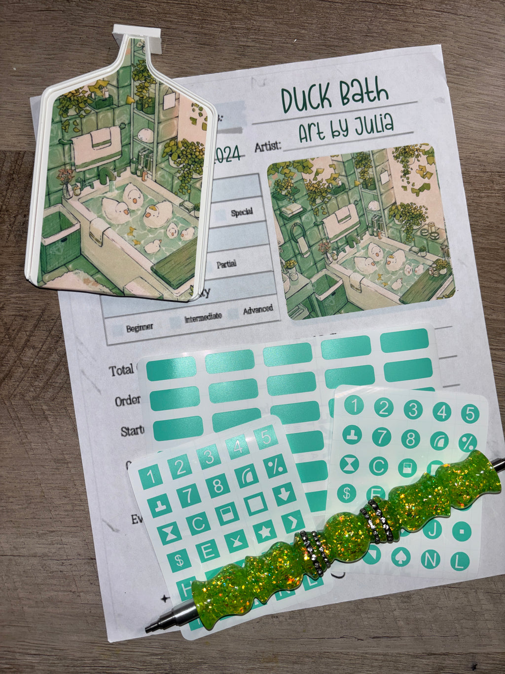 Diamond Painting Symbol Stickers: DAC Duck Bath By Art By Julia