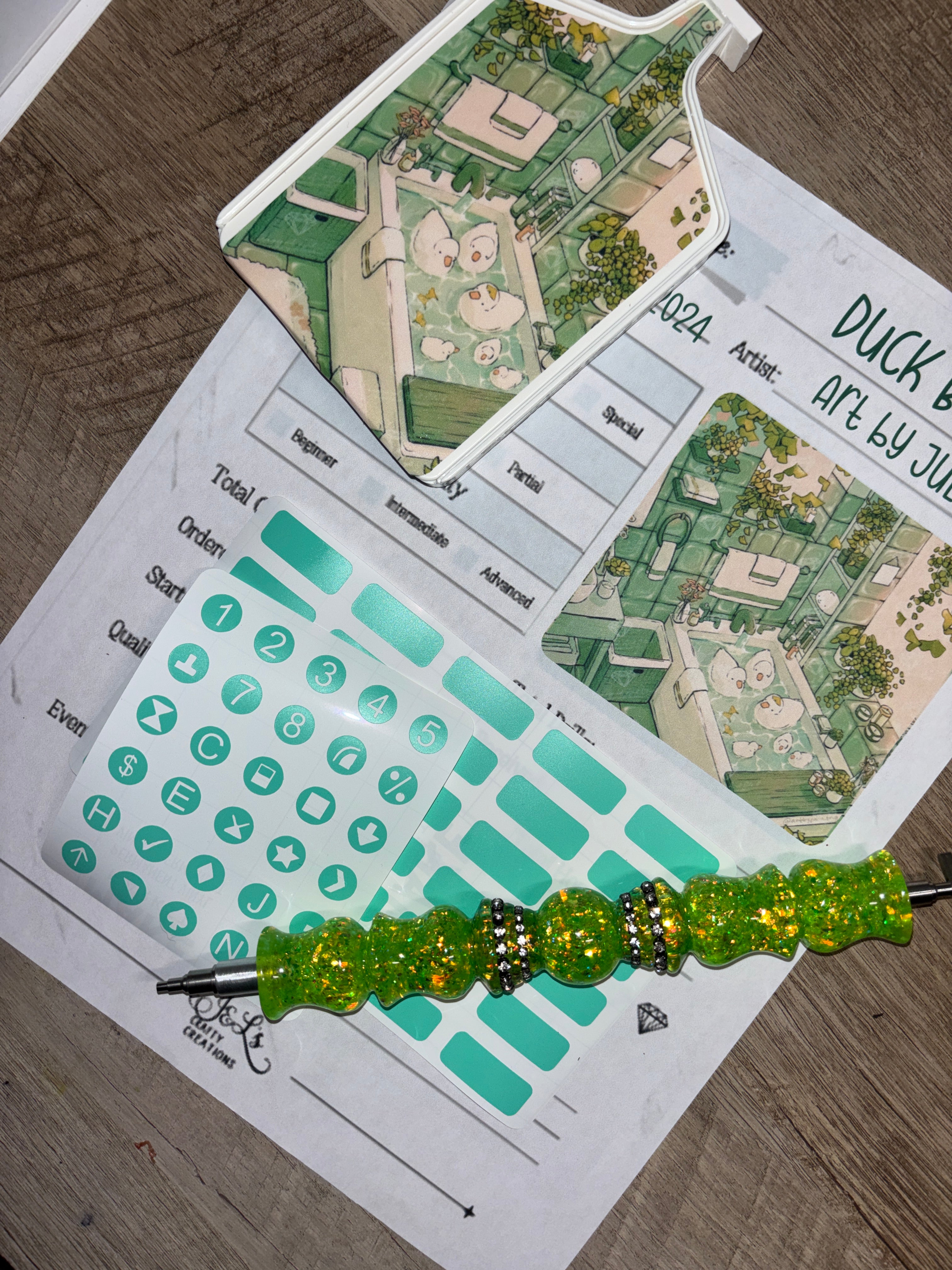 Diamond Painting Symbol Stickers: DAC Duck Bath By Art By Julia