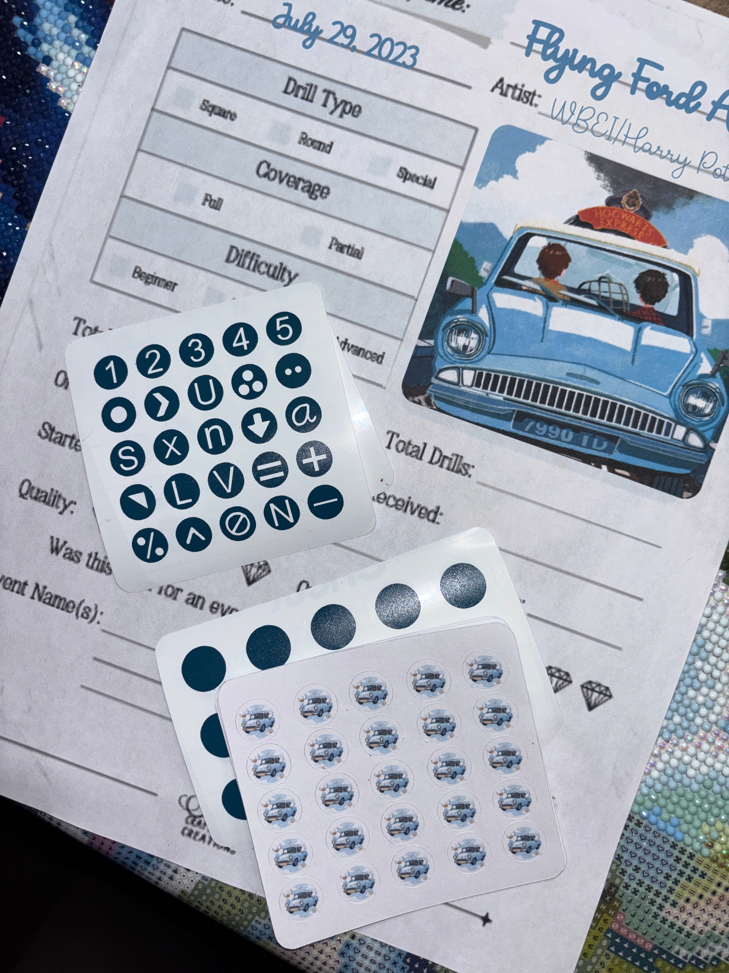 Diamond Painting Symbol Stickers: DAC Flying Ford Anglia by WBEI/Harry Potter