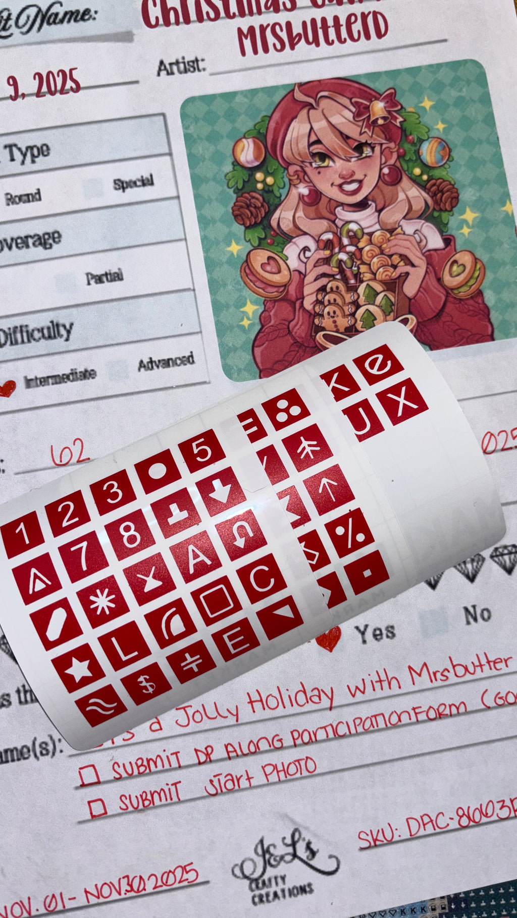 Diamond Painting Symbol Stickers: DAC Christmas Candy Box By MrsbutterD