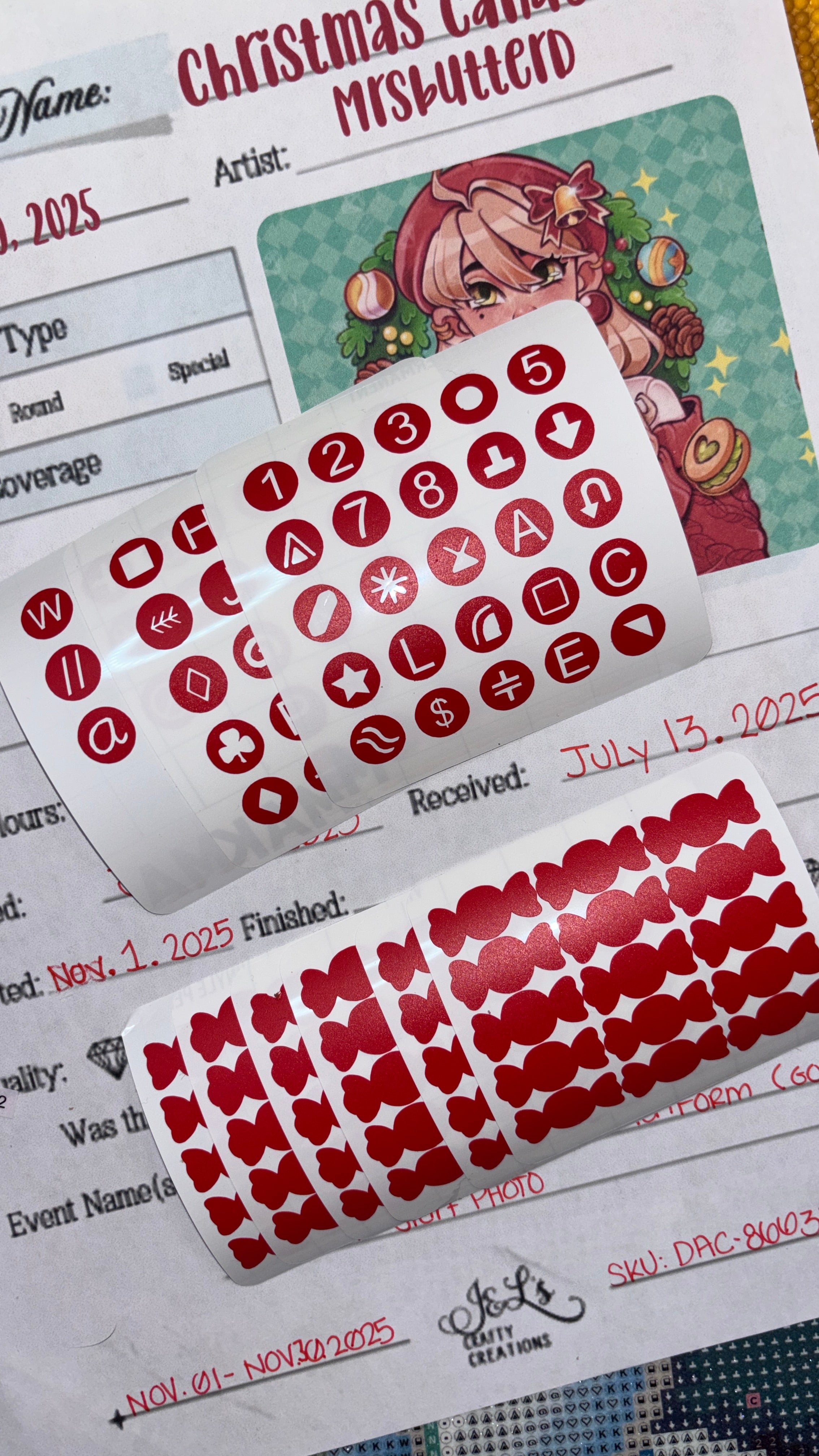 Diamond Painting Symbol Stickers: DAC Christmas Candy Box By MrsbutterD